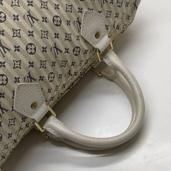 Authentic Louis Vuitton Speedy 30 White Monogram Mini lin Hand Bag mn840-112925 - Picture 10 of 16